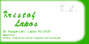 kristof lapos business card